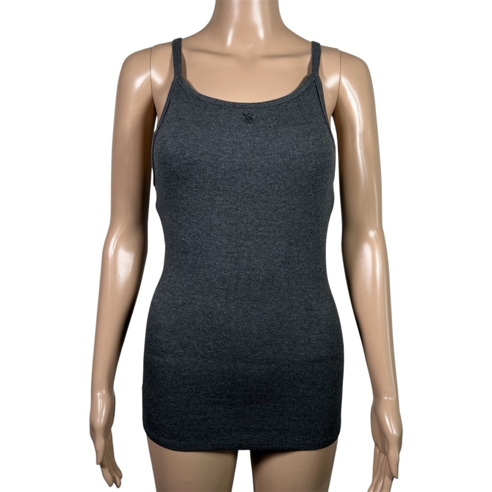 Victoria Secret Tank Top Shirt Basic Effortless Neutral  Built in Bra Size M NEW